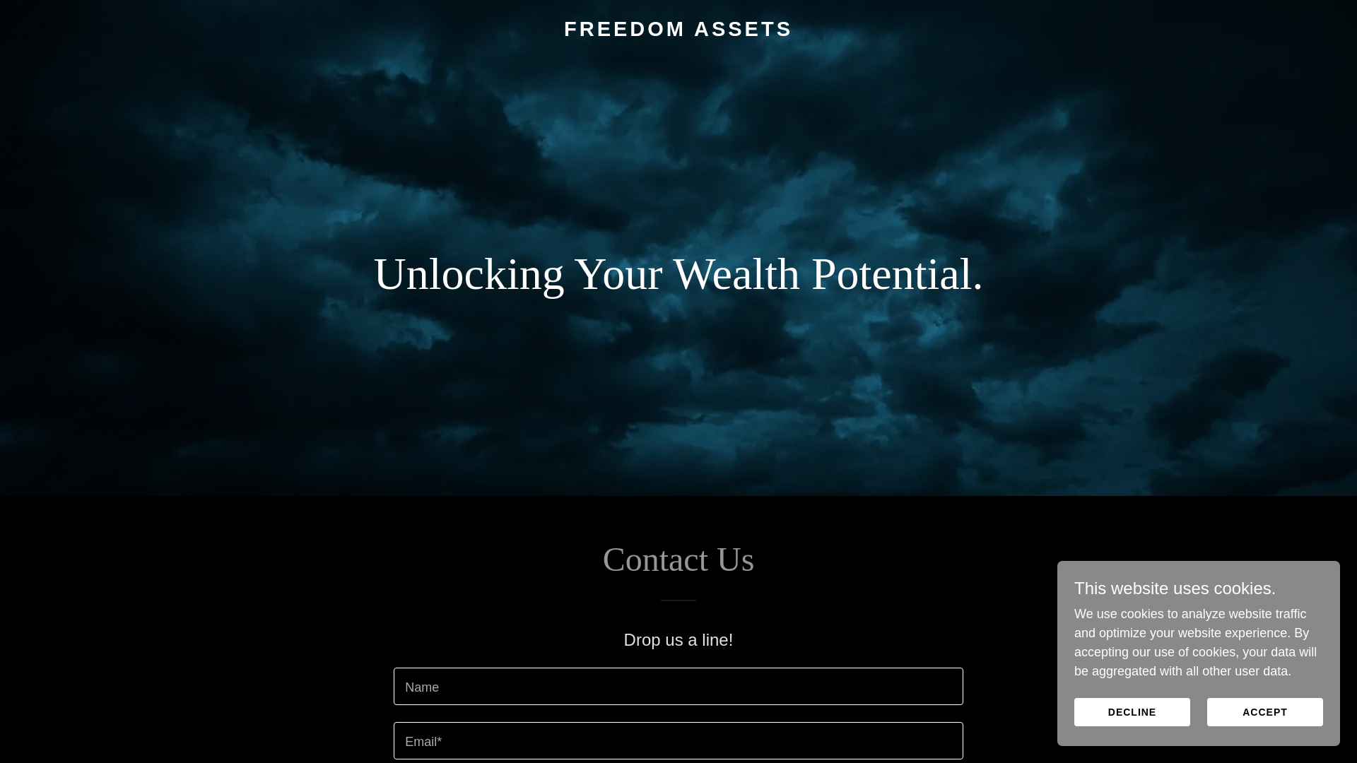 website screenshot of https://freedomassets.co.uk