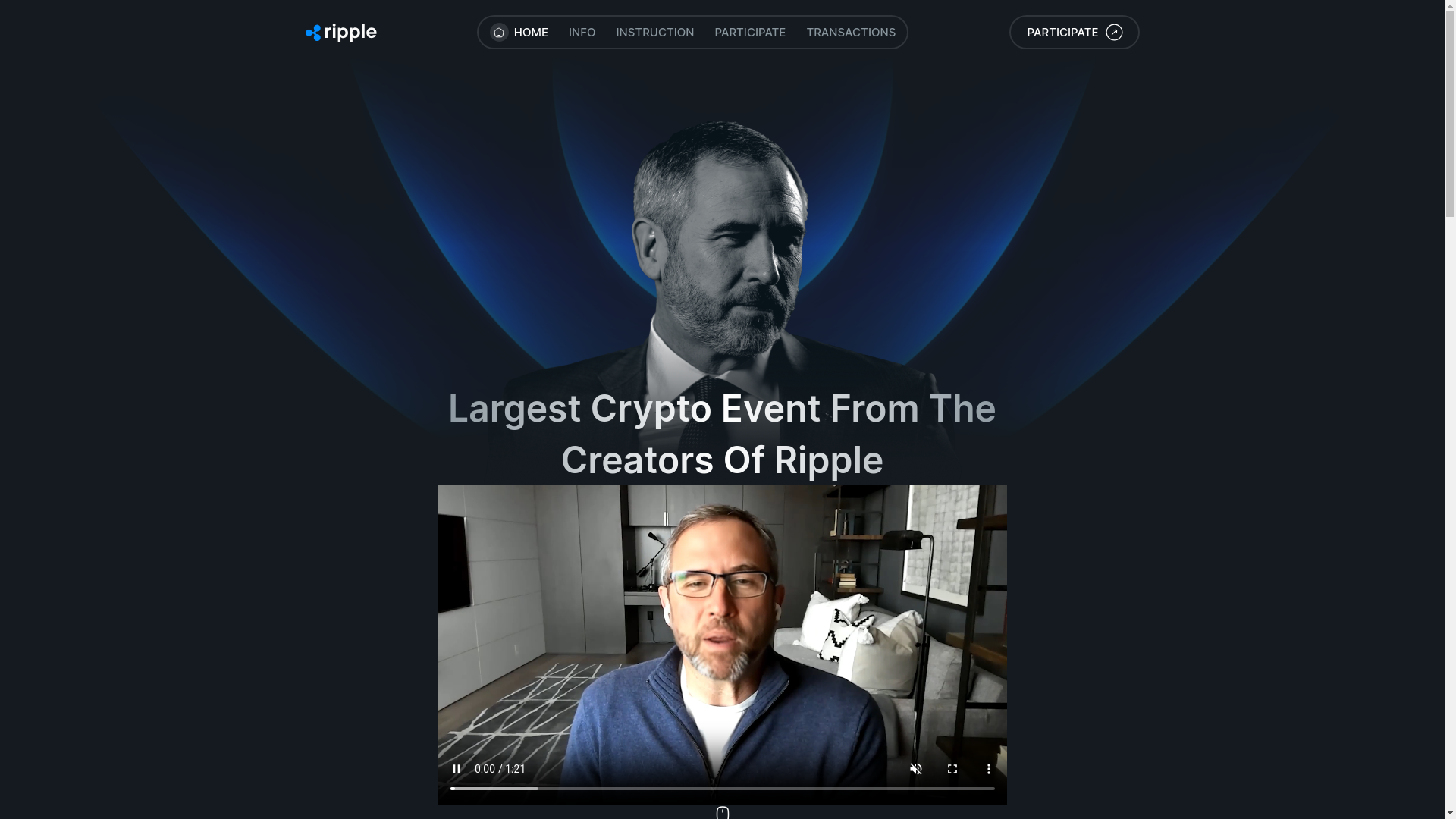 website screenshot of https://ripple-event.app/