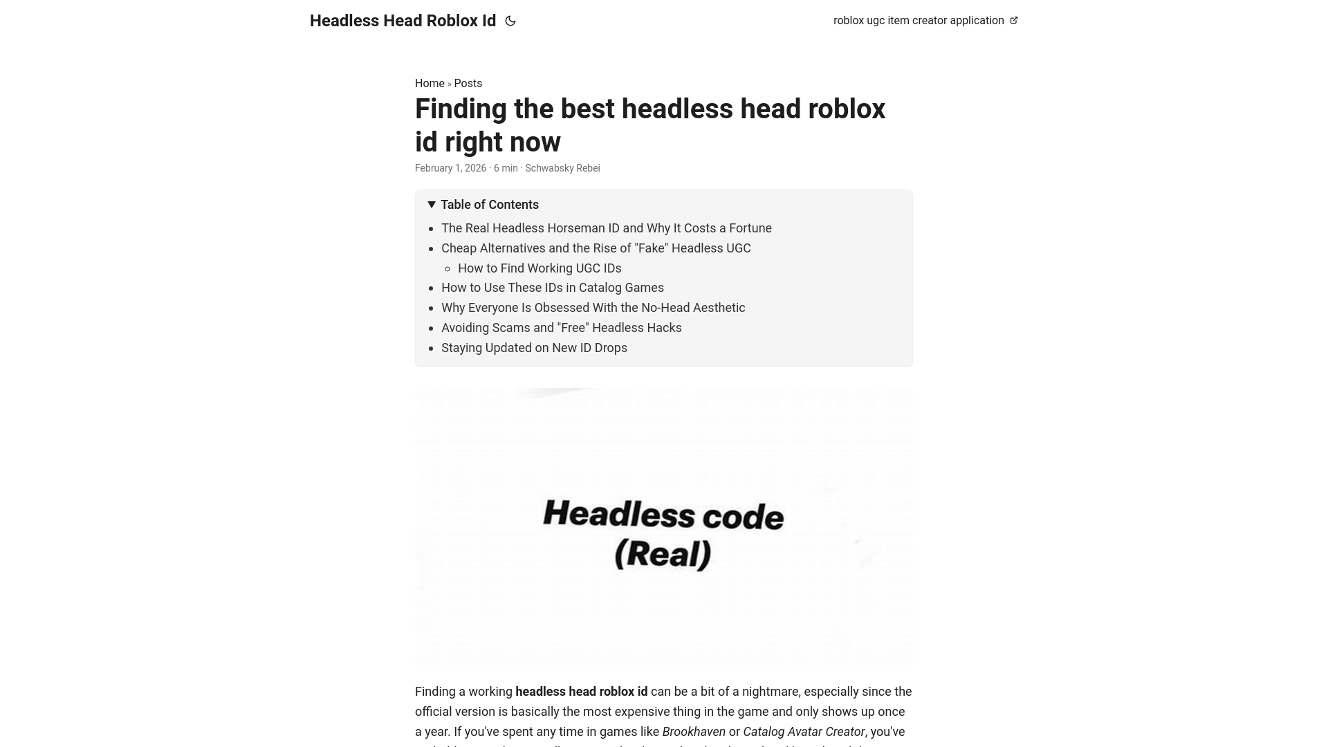 website screenshot of https://headless-head-roblox-id.pages.dev/