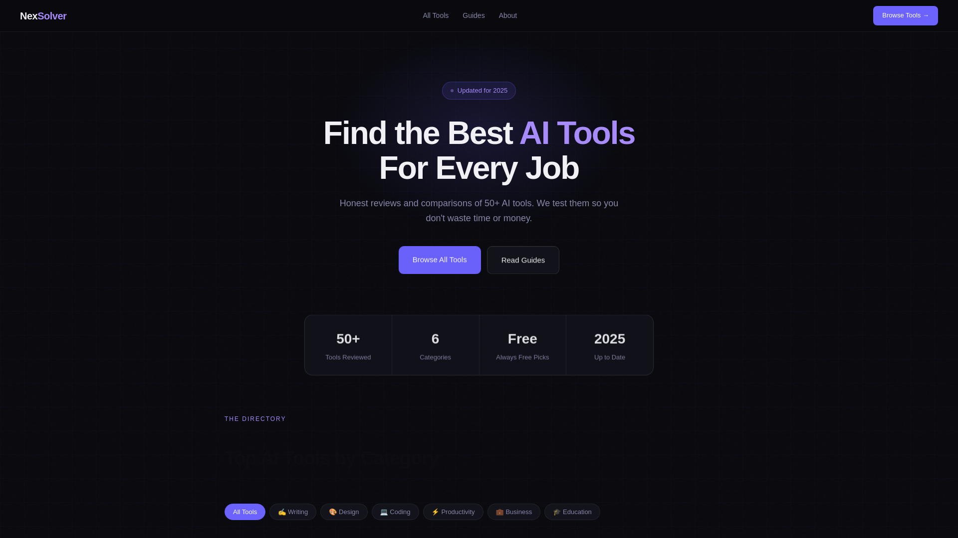 website screenshot of https://nexsolver.pages.dev/