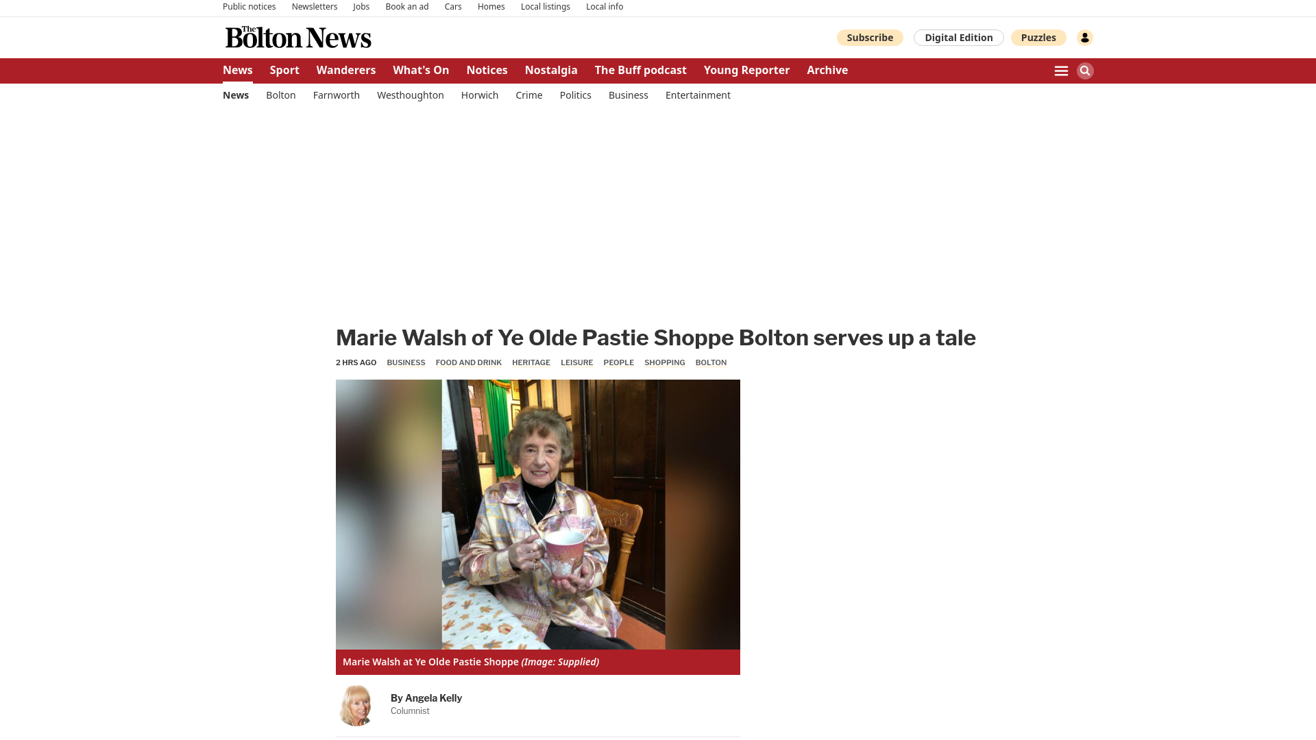 website screenshot of https://www.theboltonnews.co.uk/news/25954321.marie-walsh-ye-olde-pastie-shoppe-bolton-serves-tale/