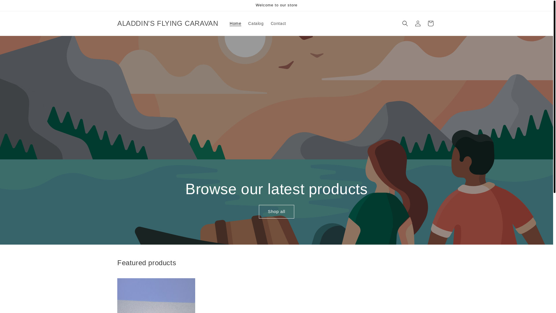 website screenshot of https://aladdinsflyingcaravan.com/
