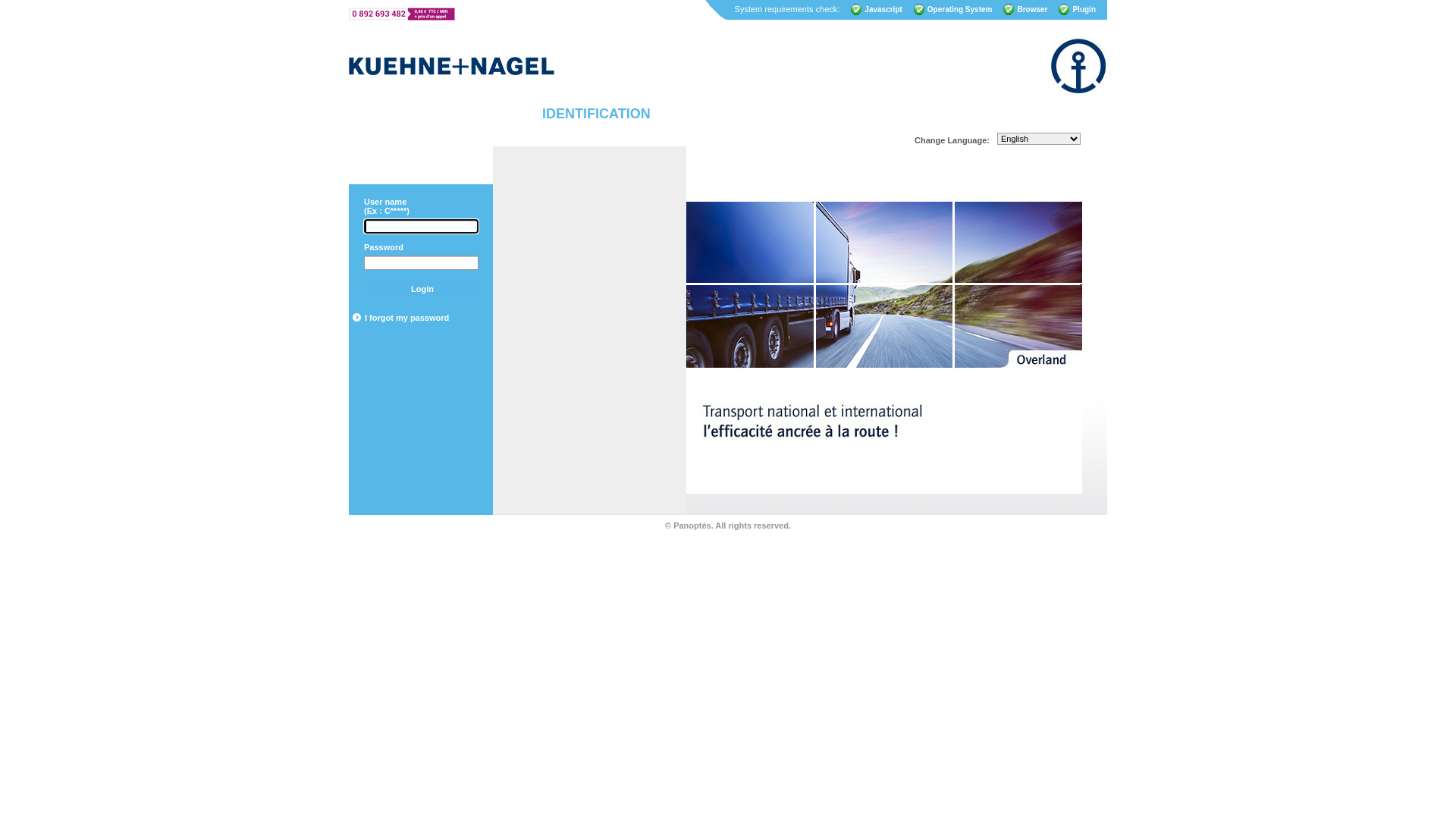 website screenshot of https://kuehnenagelroad.mypanoptes.com/