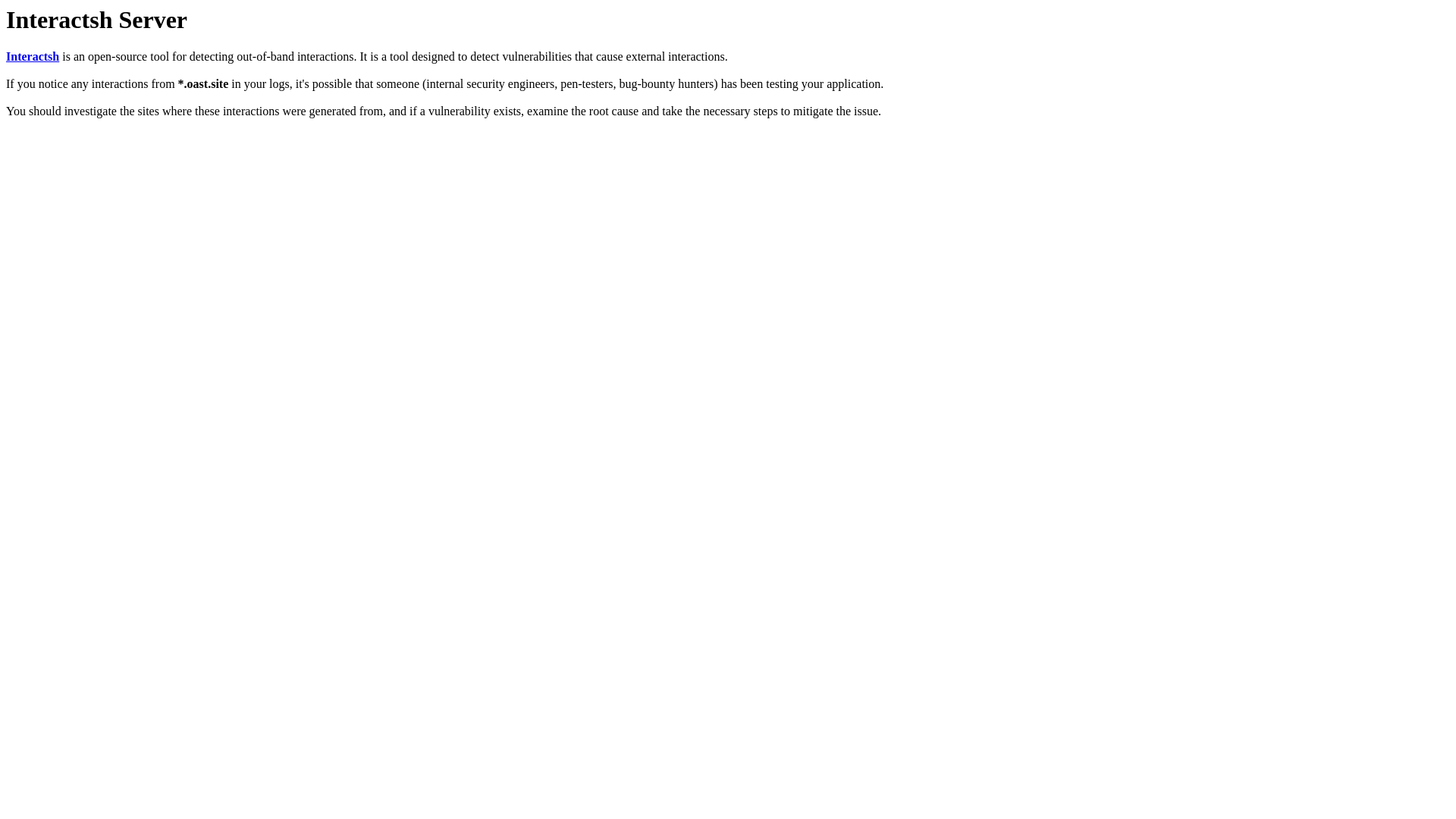 website screenshot of https://oast.site/