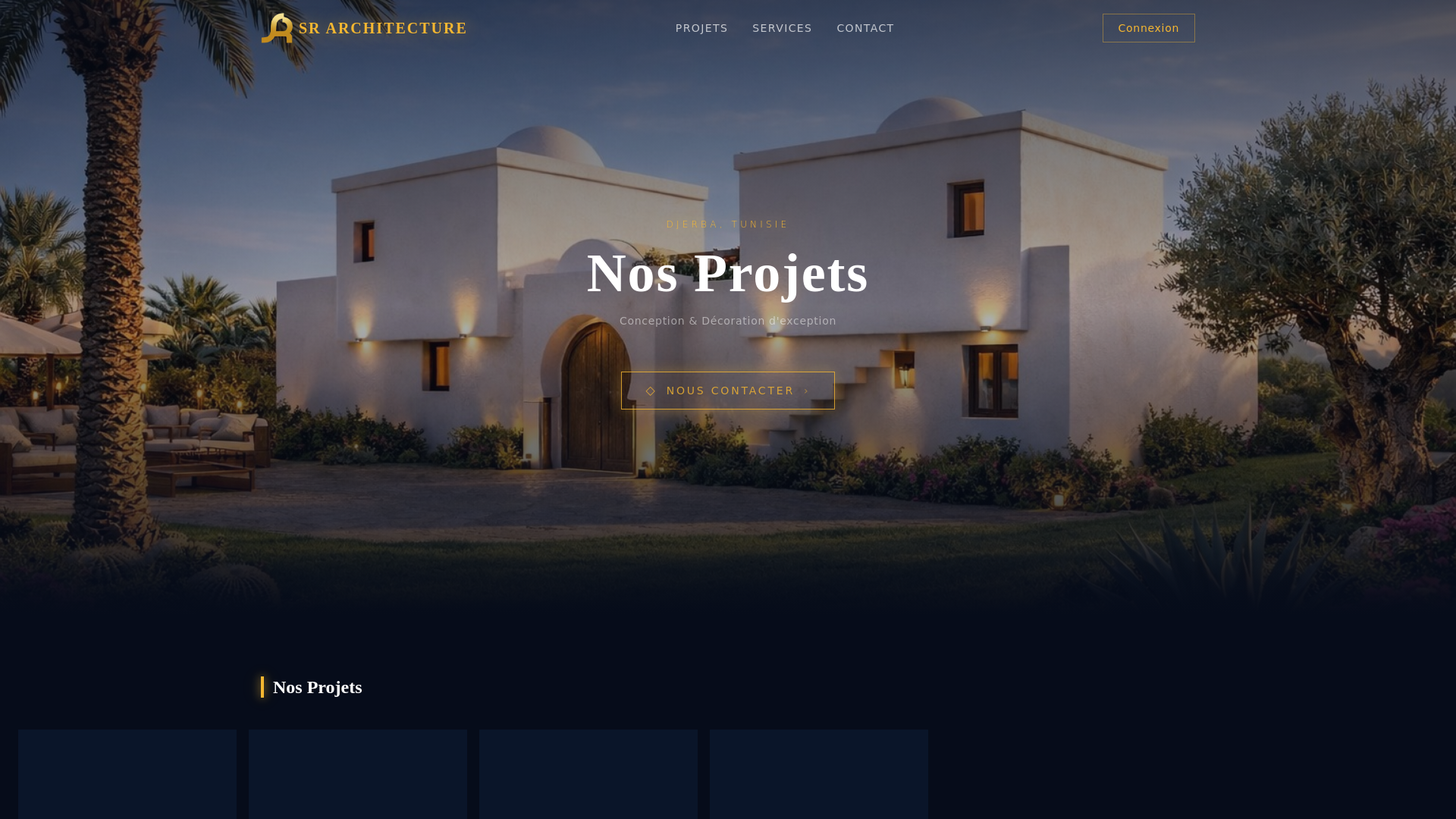 website screenshot of https://sr-architecture-djerba.com