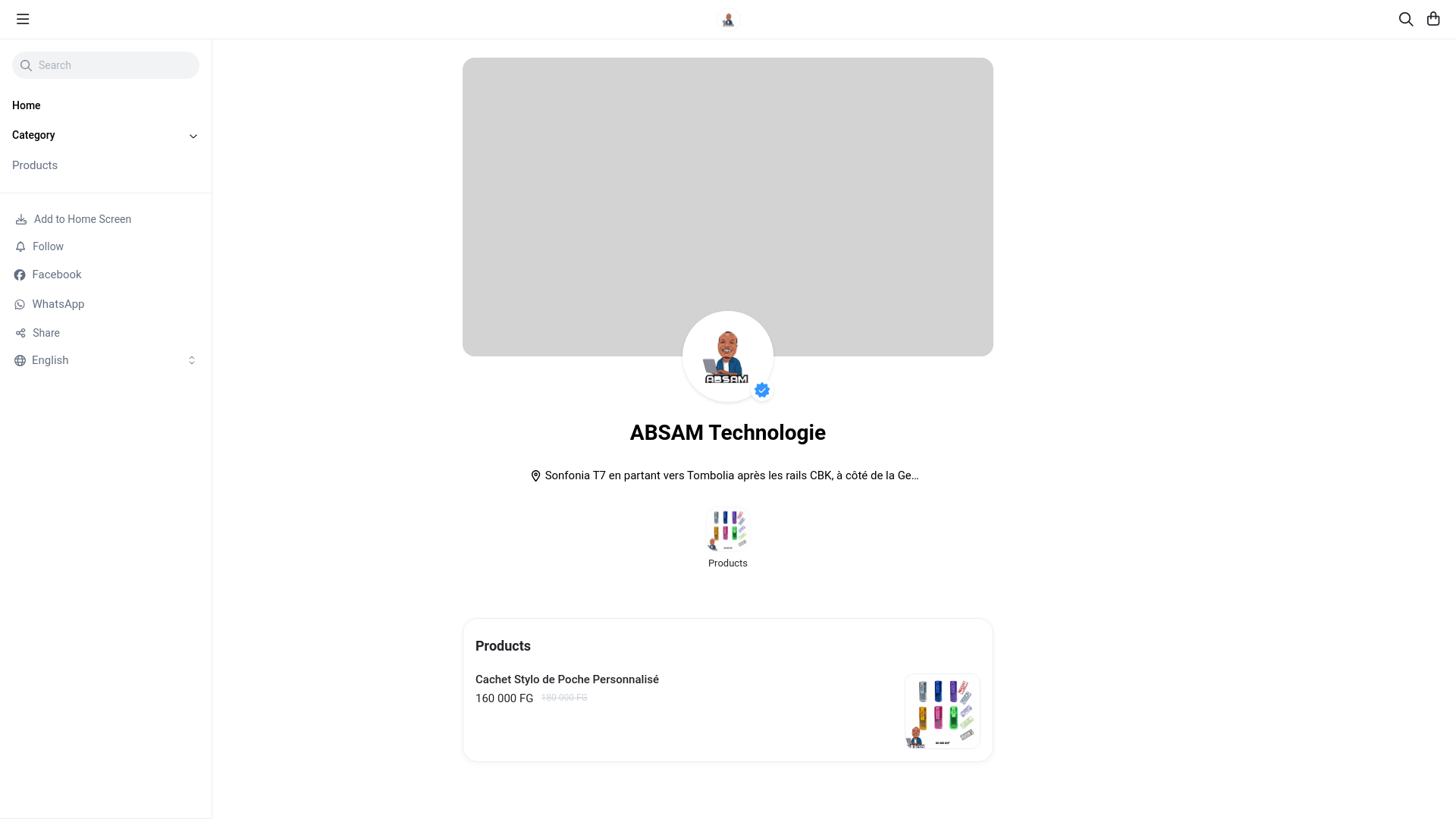 website screenshot of https://absam.cc/