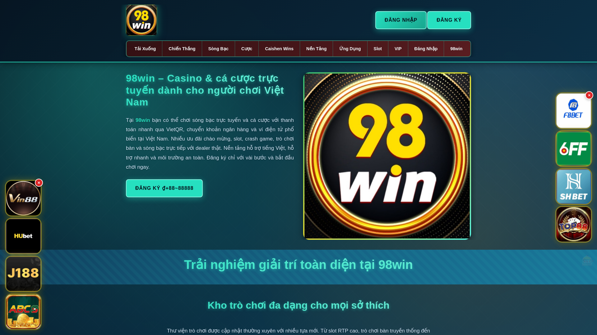 website screenshot of https://98winmot.com/