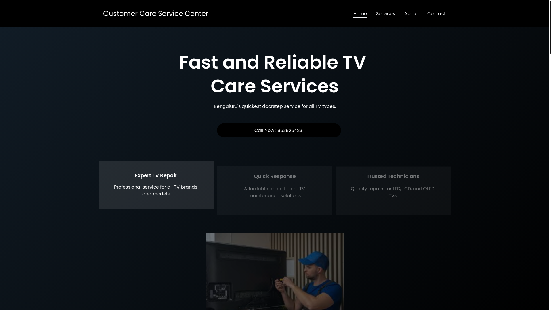 website screenshot of https://customecareservicecentre.site/