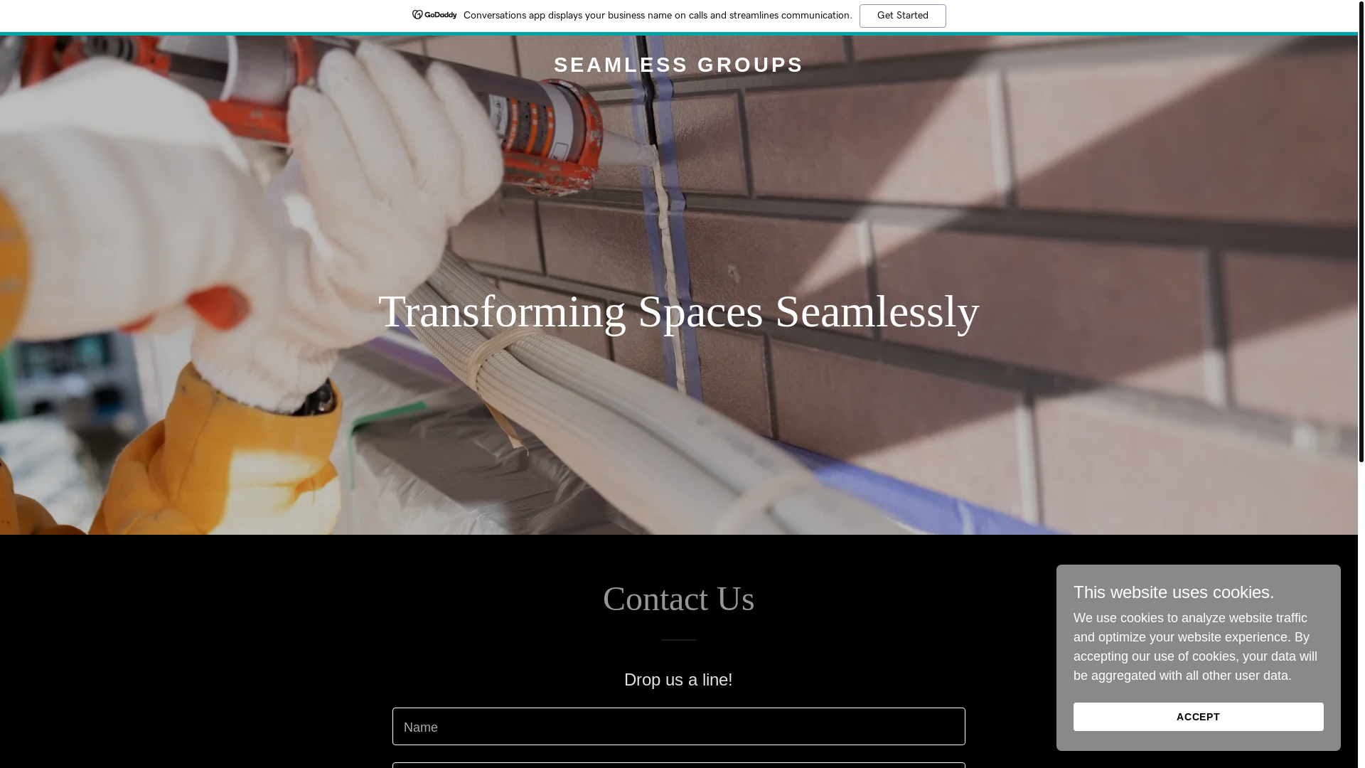 website screenshot of https://seamlessgroups.com.au/