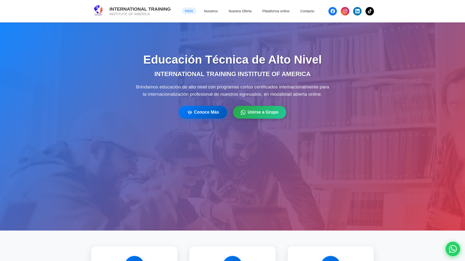 website screenshot of https://ininstituteofamerica.pages.dev/