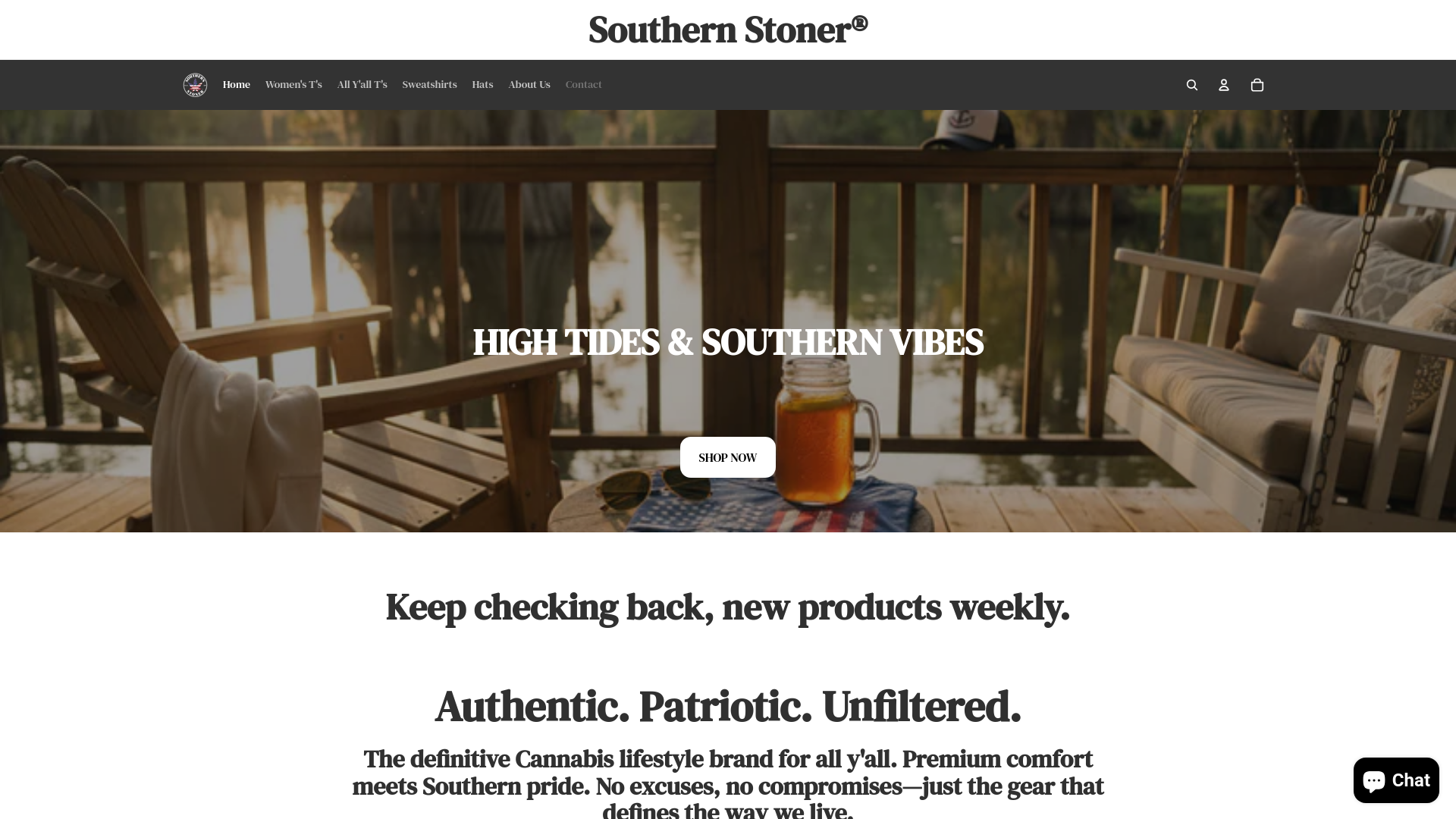 website screenshot of https://southernstoner.shop