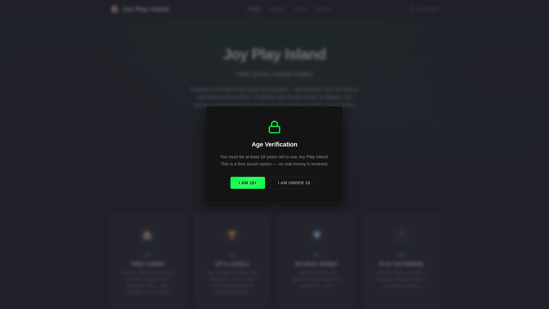 website screenshot of https://joyplayisland.com/