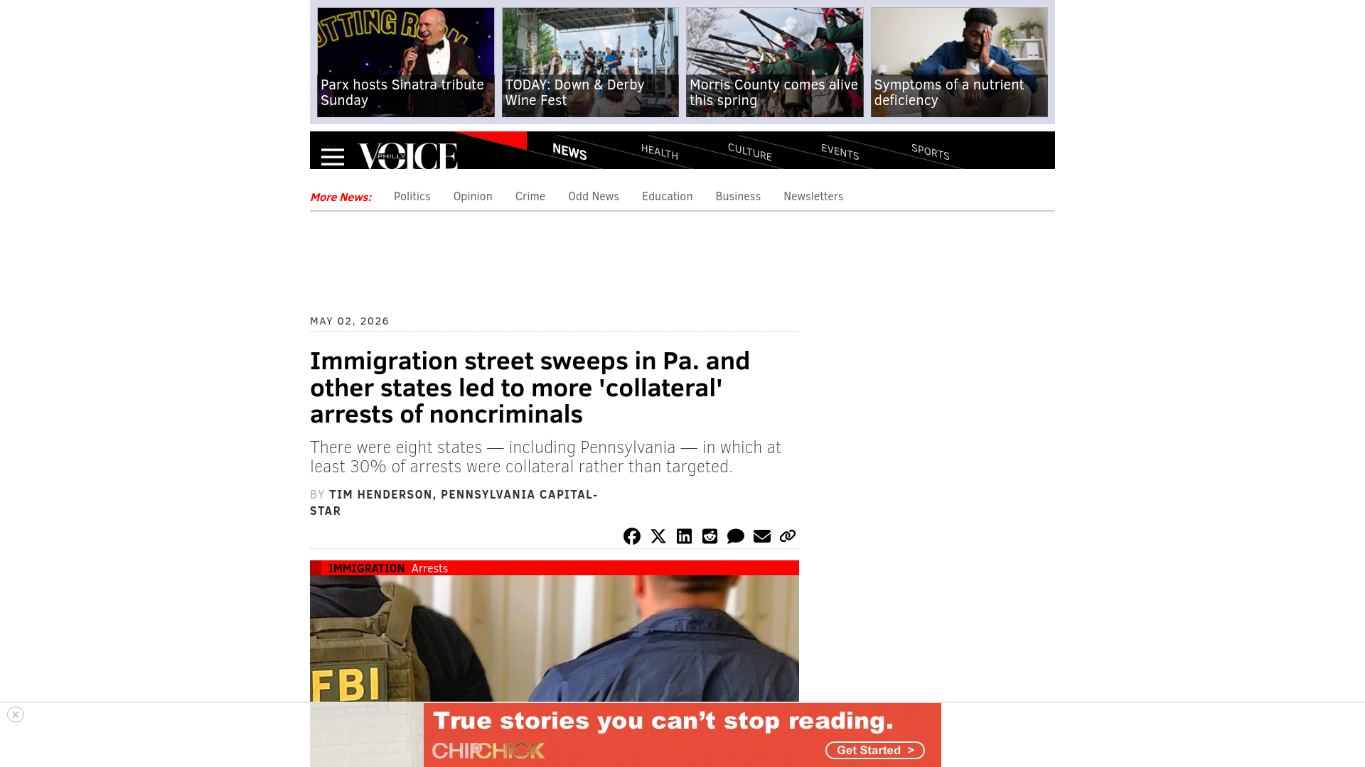website screenshot of https://www.phillyvoice.com/immigration-sweeps-collateral-arrests-noncriminals/