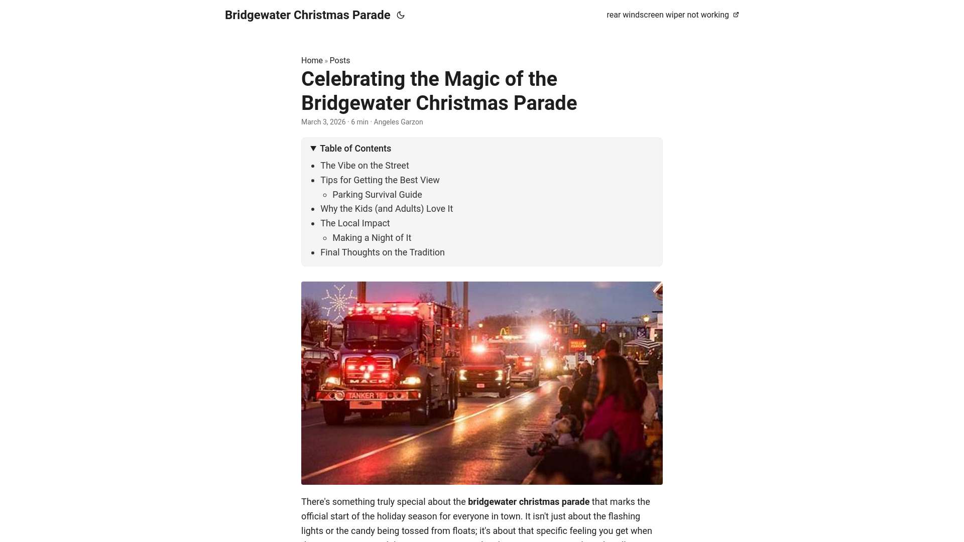 website screenshot of https://bridgewater-christmas-parade.pages.dev/