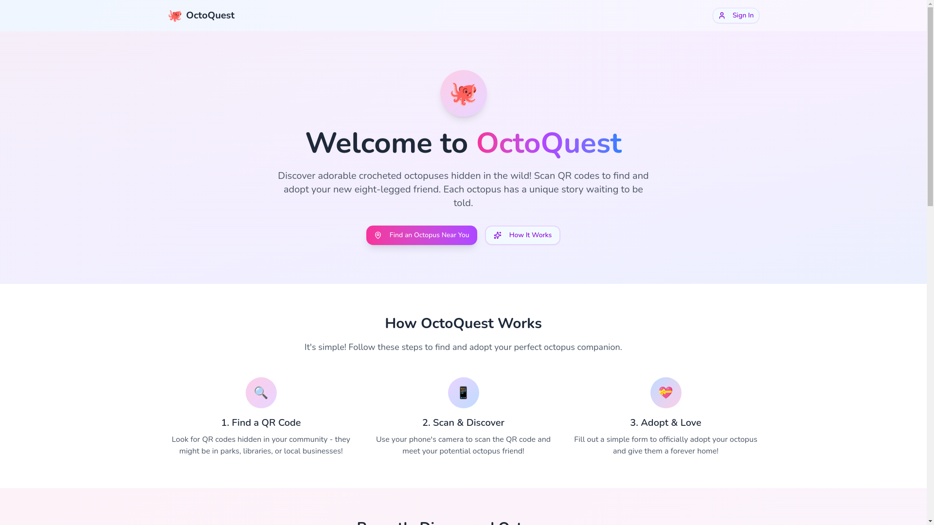 website screenshot of https://octoquest.co.uk/