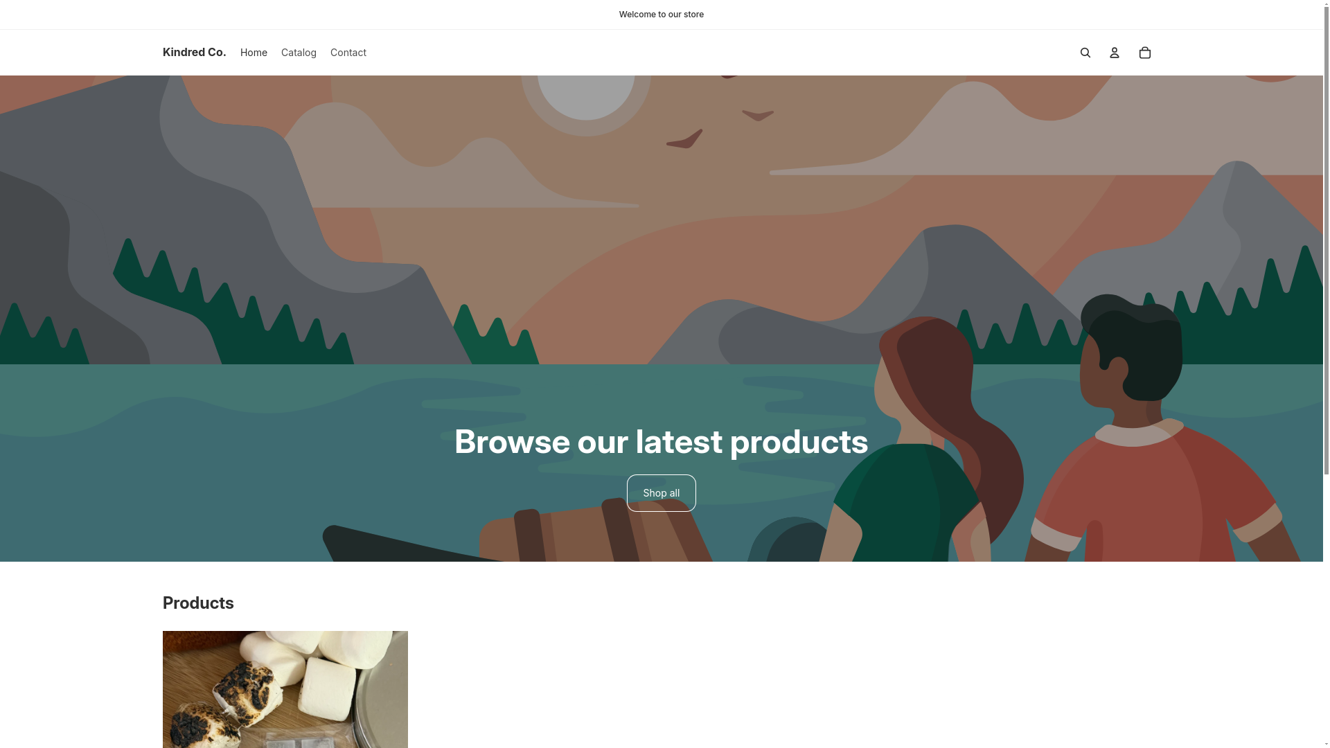 website screenshot of https://kindredcocreations.com/
