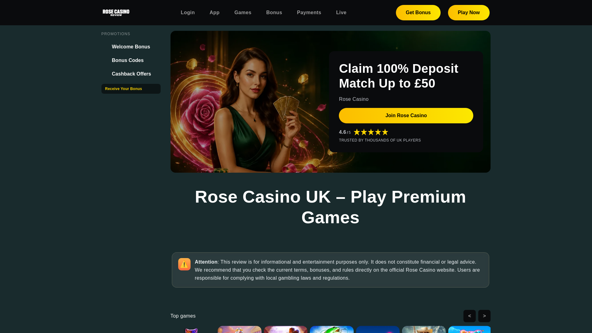 website screenshot of https://rosecasino-uk-com.pages.dev/