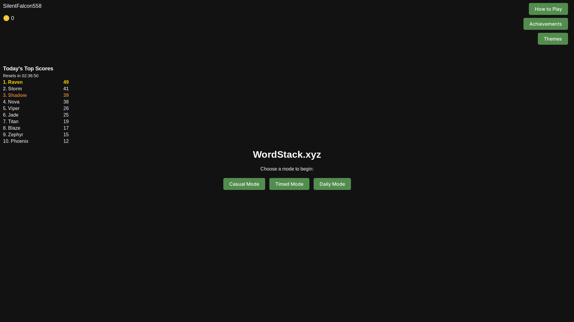 website screenshot of https://wordstack.xyz/
