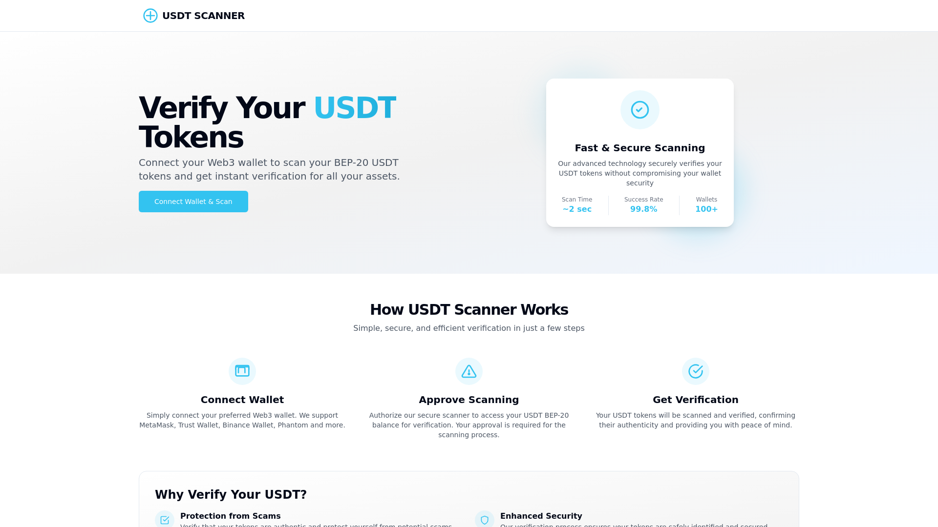website screenshot of https://usdtscanner.online/