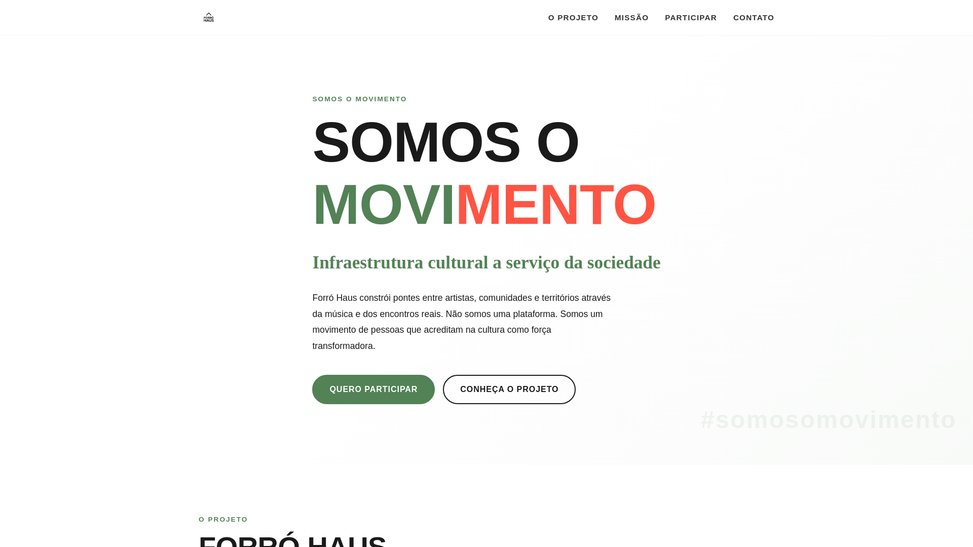 website screenshot of https://somosomovimento.org/