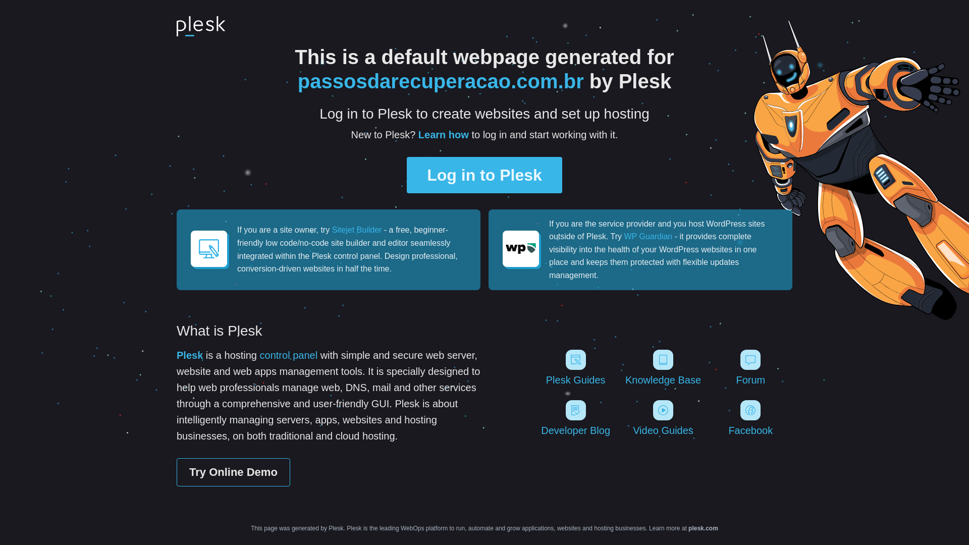 website screenshot of https://passosdarecuperacao.com.br/