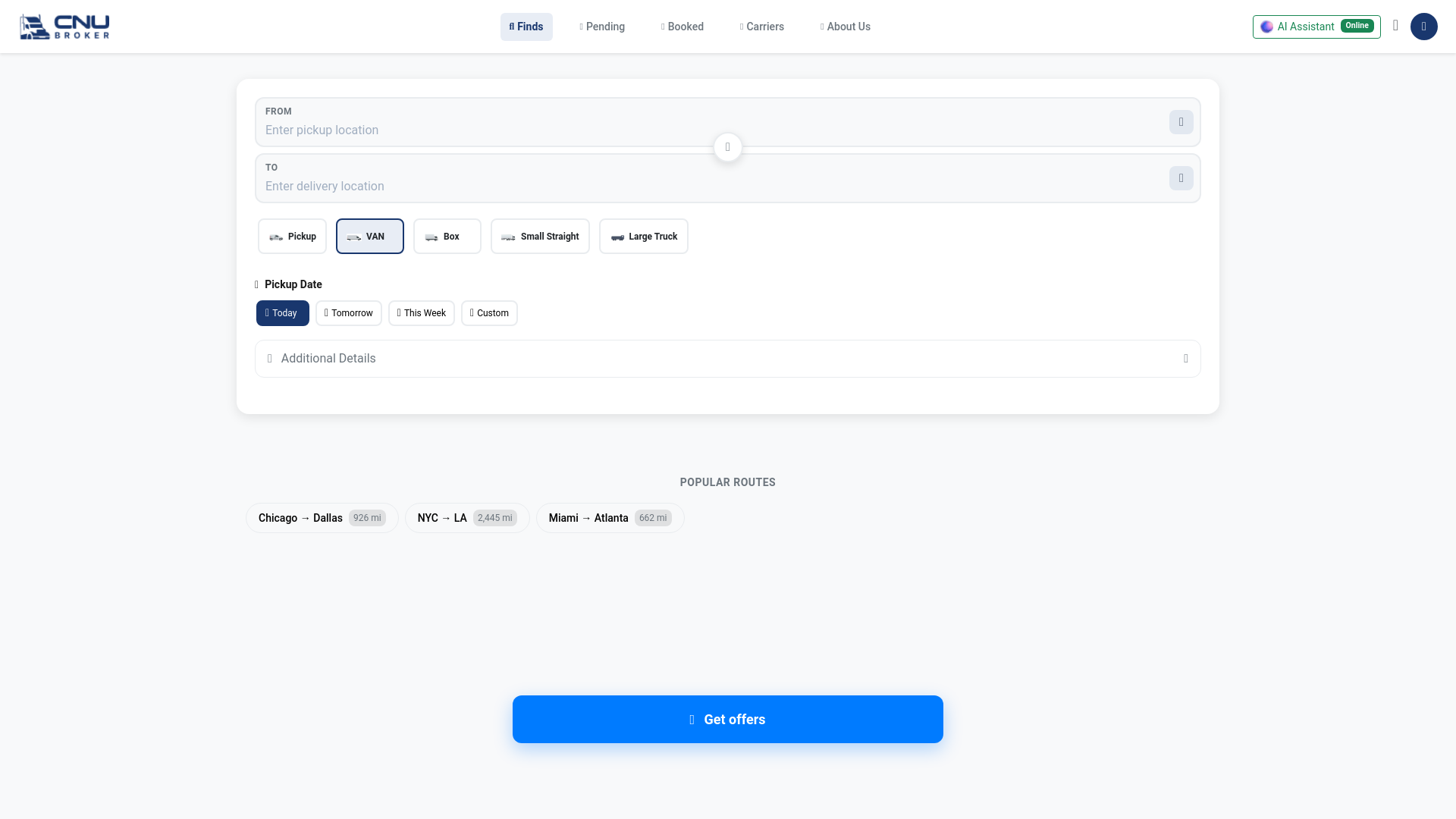 website screenshot of https://cvs.broker/