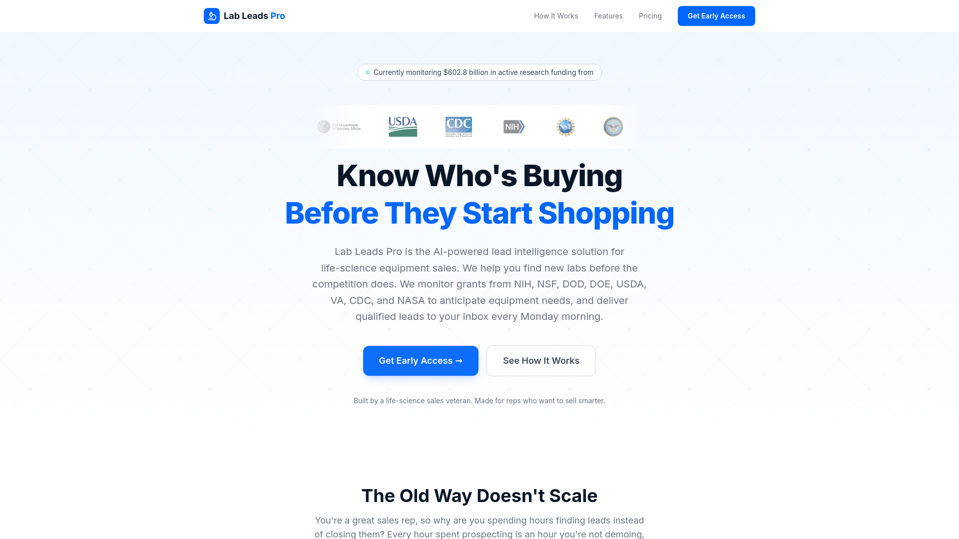 website screenshot of https://lableadspro.com/