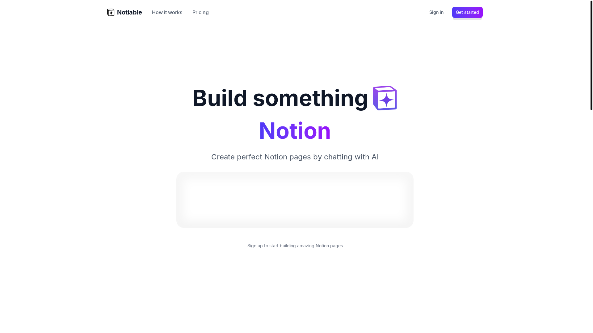 website screenshot of https://notiable.me/