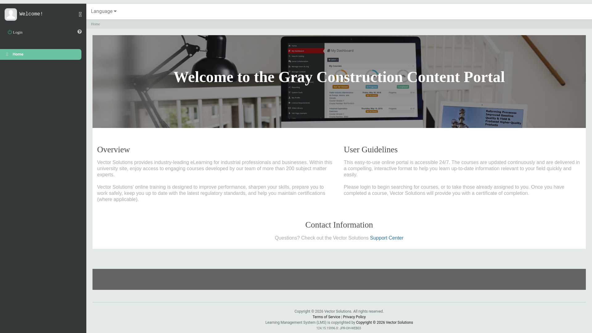 website screenshot of https://go1-grayconstruction.lmsportal.com
