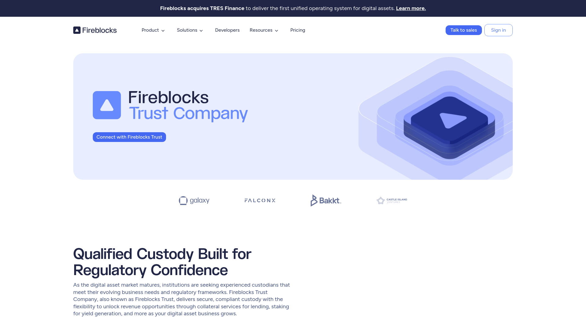 website screenshot of https://fireblockstrust.com