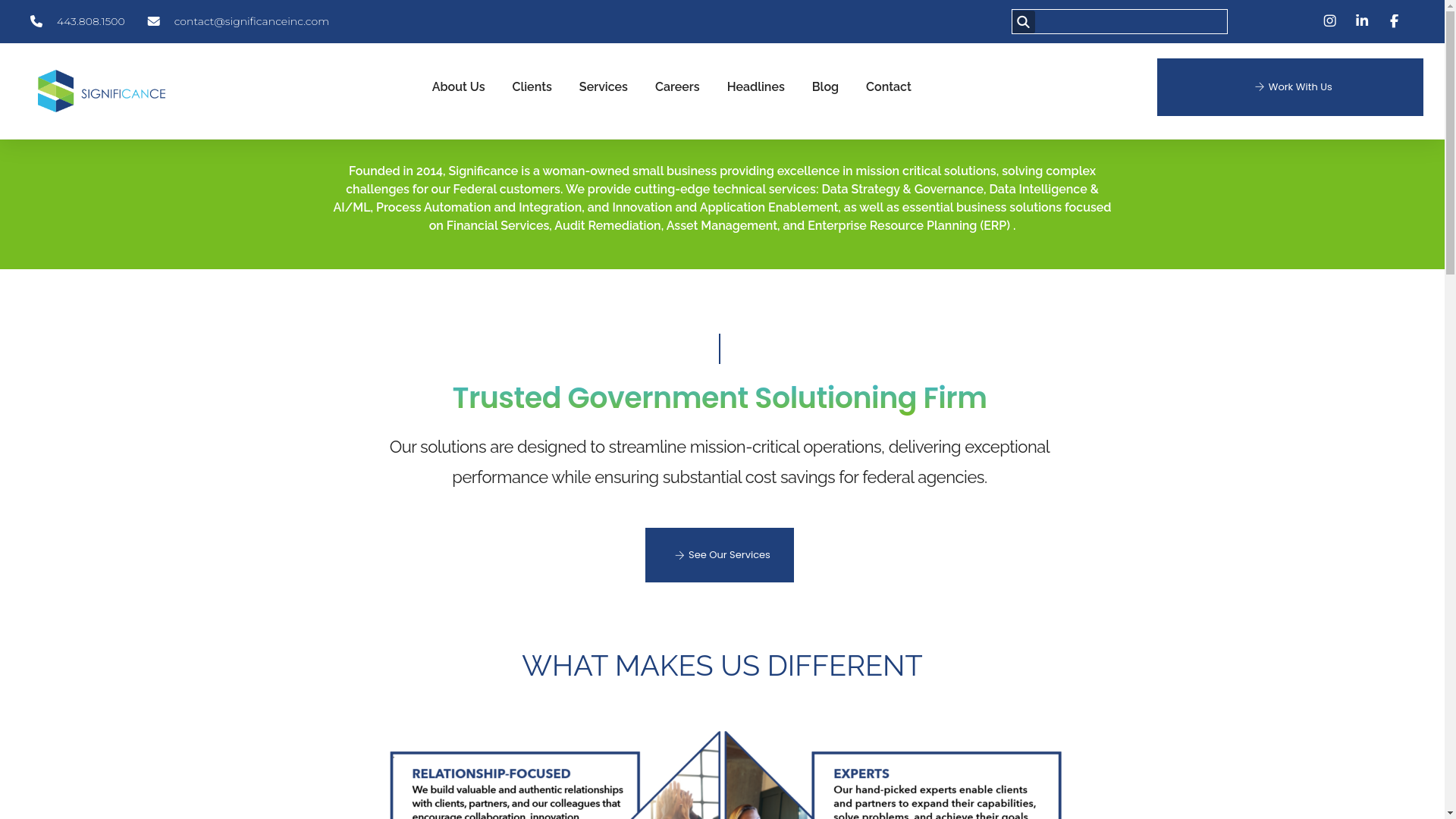 website screenshot of https://significanceinc.com/