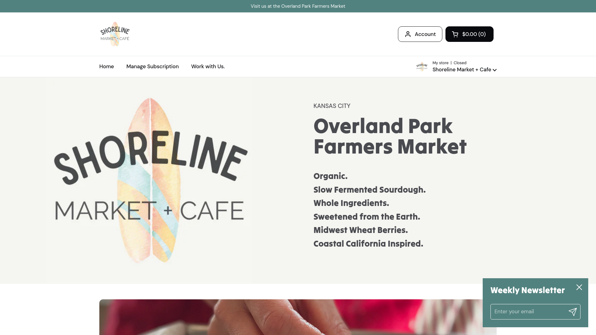 website screenshot of https://shorelinemarketcafe.com/