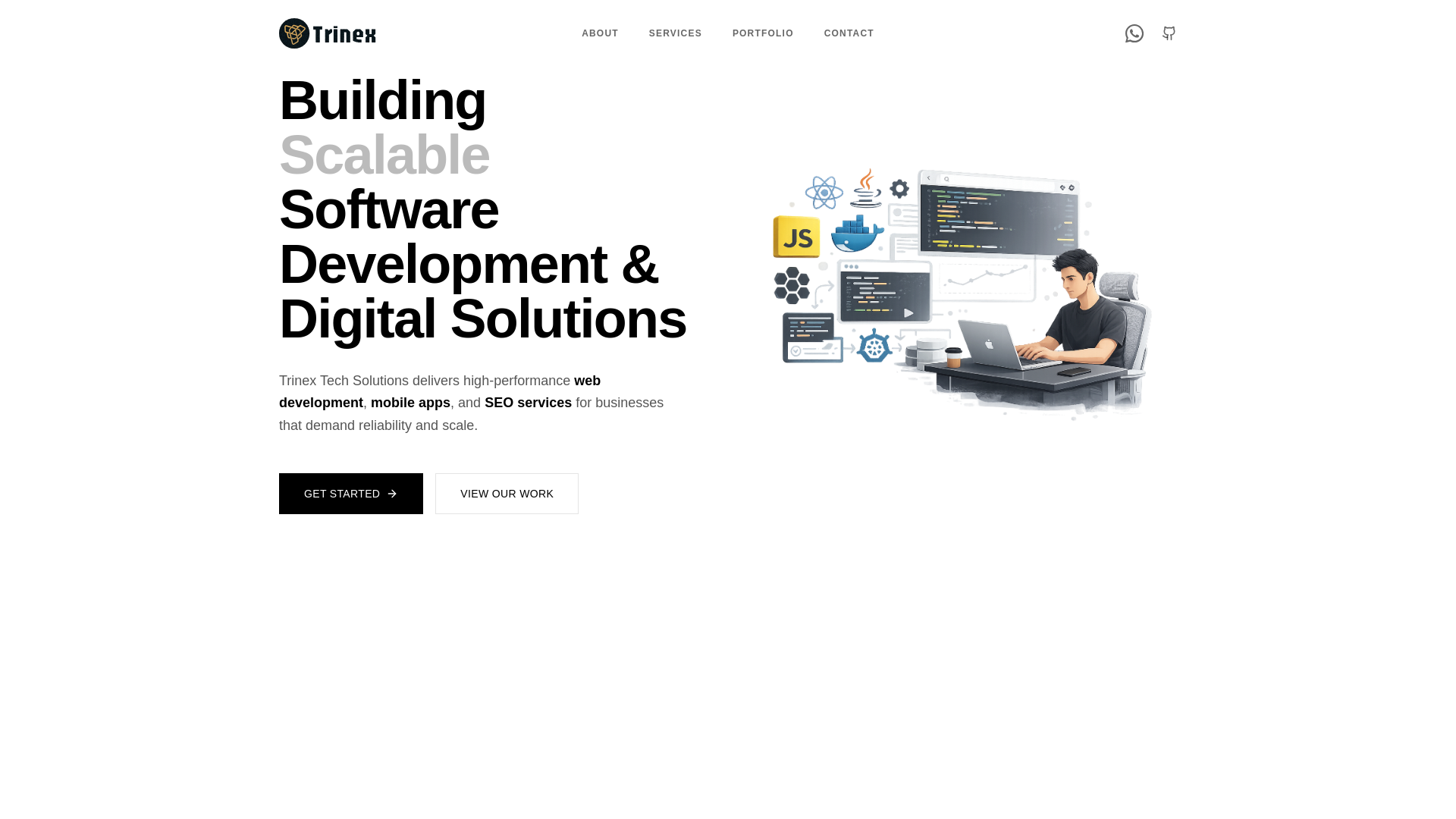 website screenshot of https://trinextechsolutions.site/