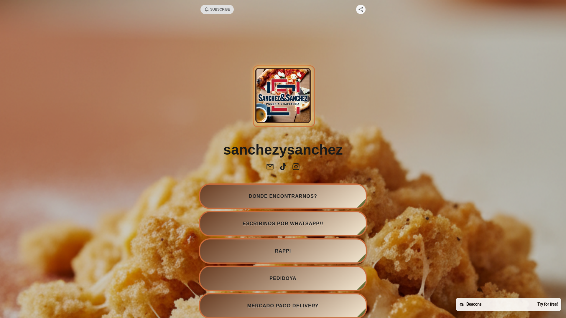 website screenshot of https://sanchezysanchez.store/