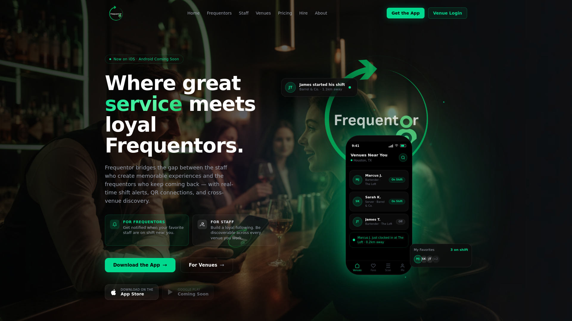 website screenshot of https://www.frequentor.com