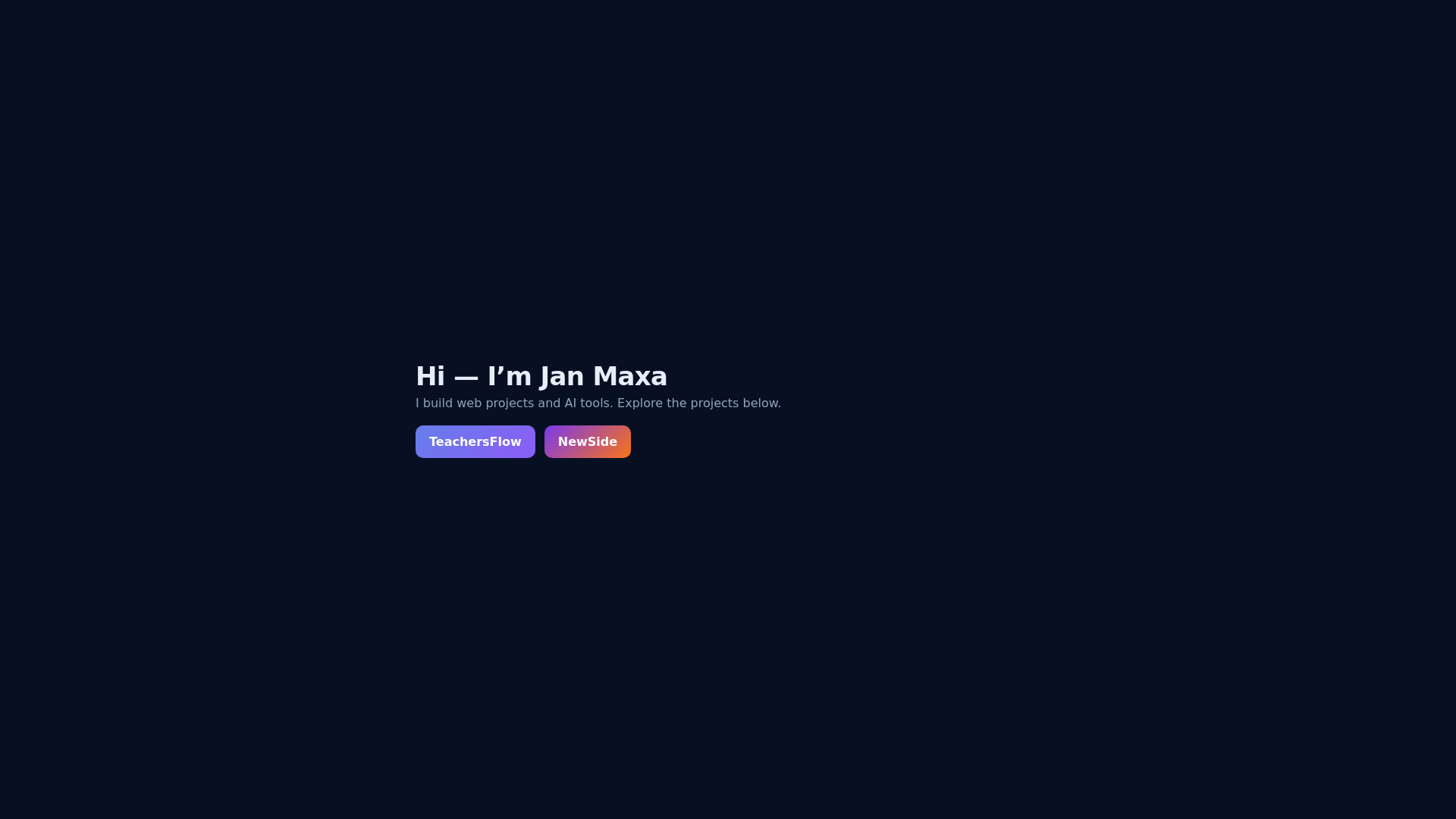 website screenshot of https://janmaxa.com/