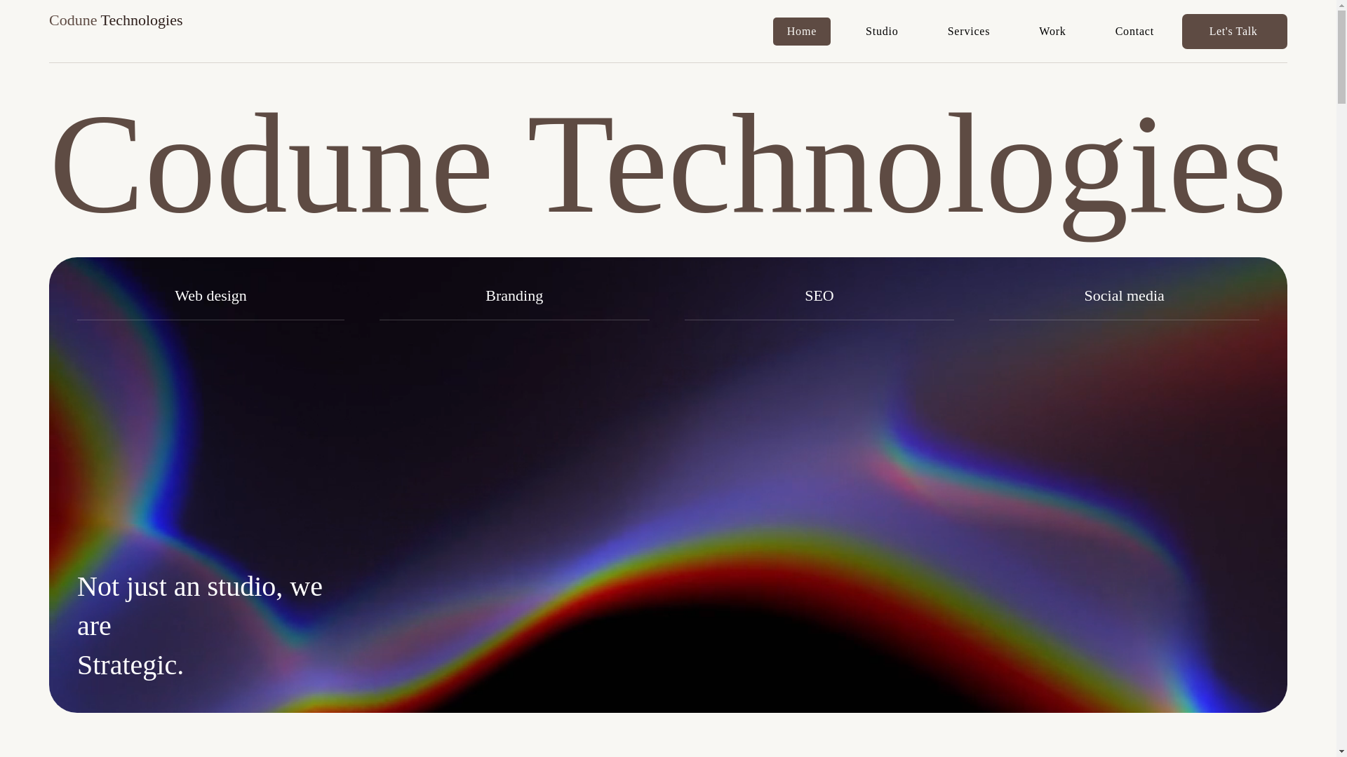 website screenshot of https://codunetechnologies.com/