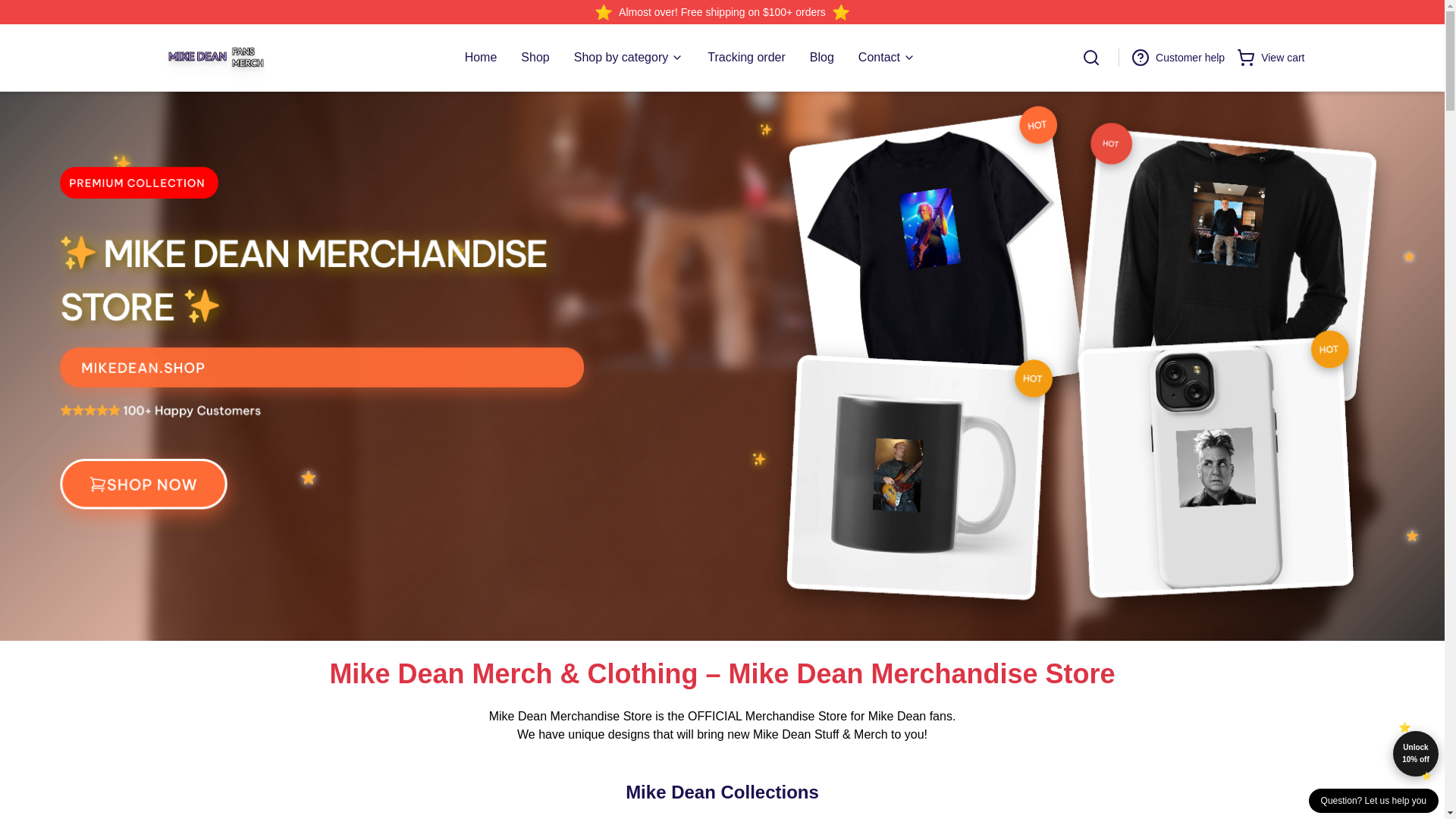 website screenshot of https://mikedean.shop/