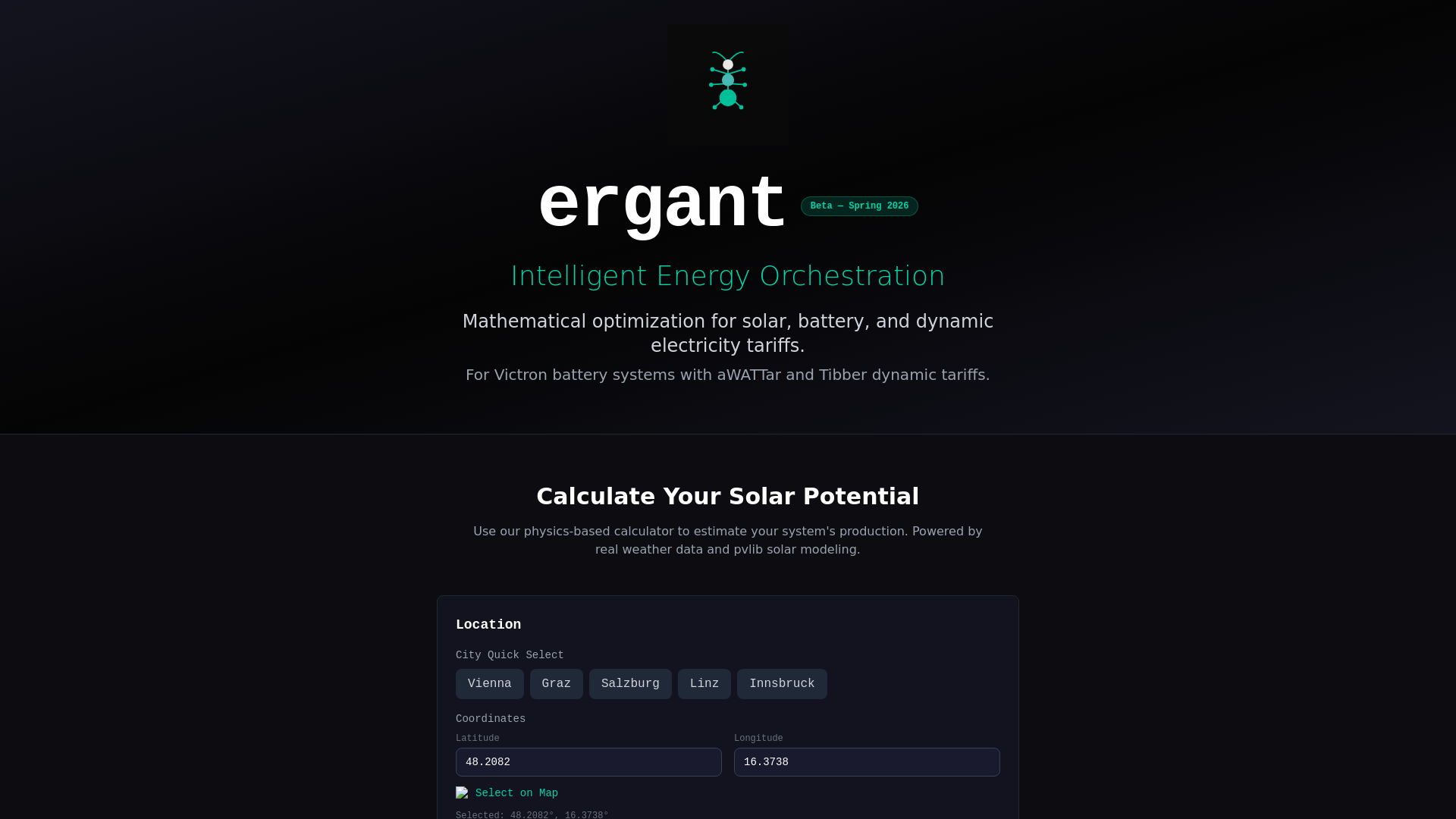 website screenshot of https://ergant.com/