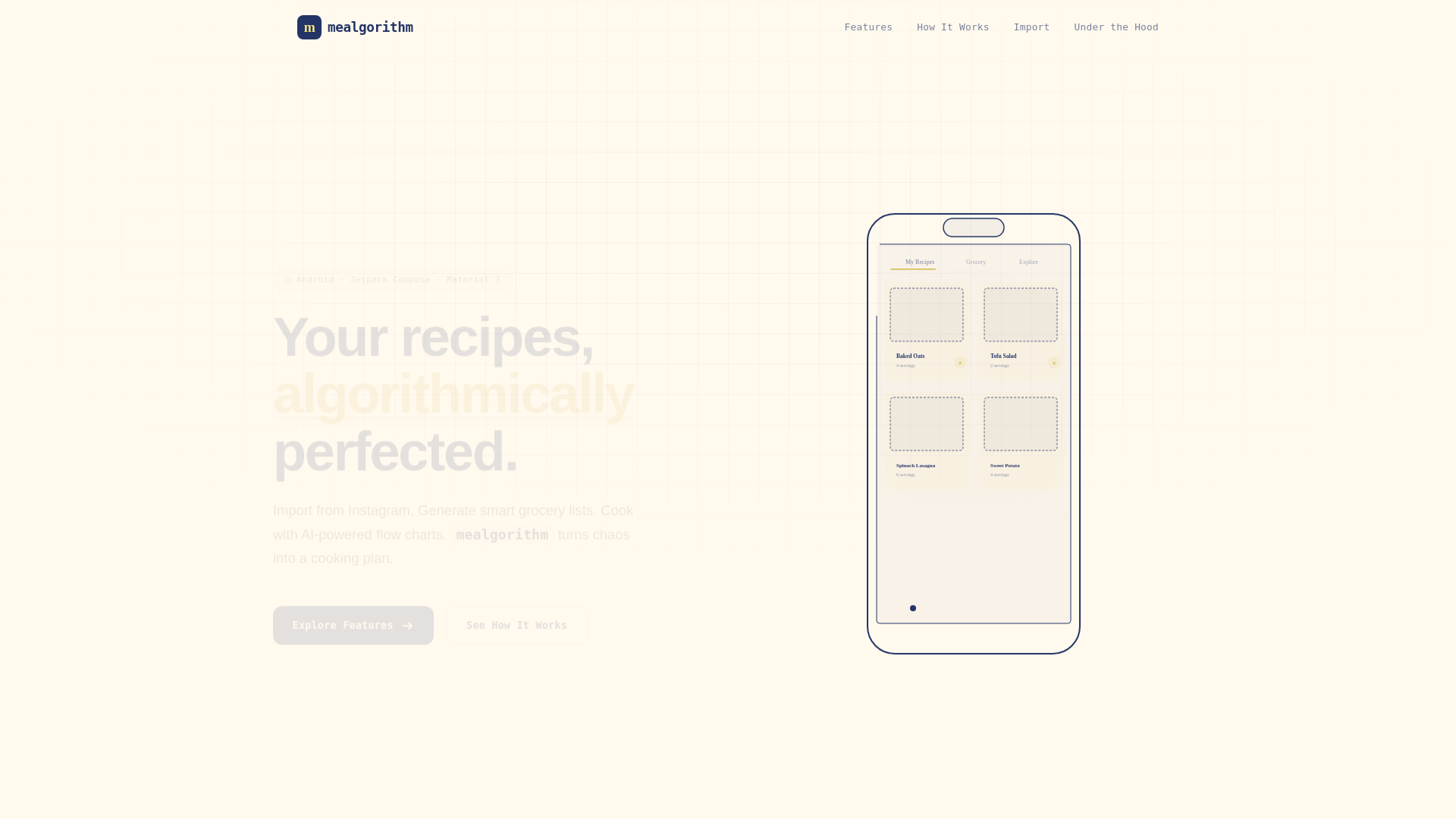 website screenshot of https://mealgorithm-website.pages.dev/