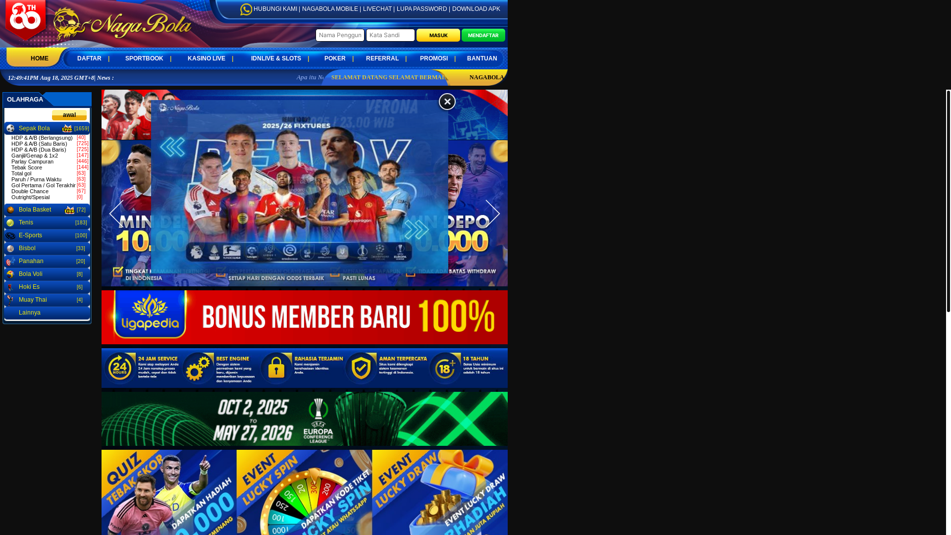 website screenshot of https://nagabolalangit.com/