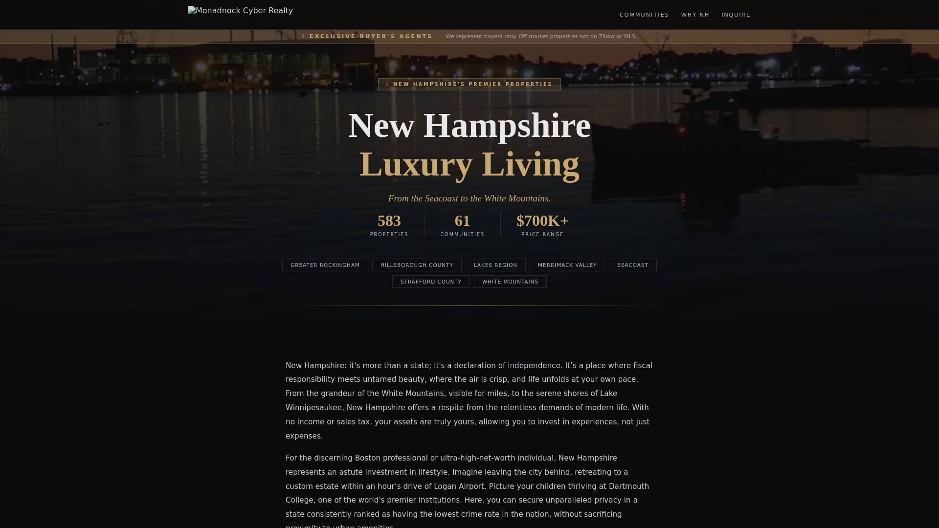 website screenshot of https://nhluxuryliving.pages.dev/