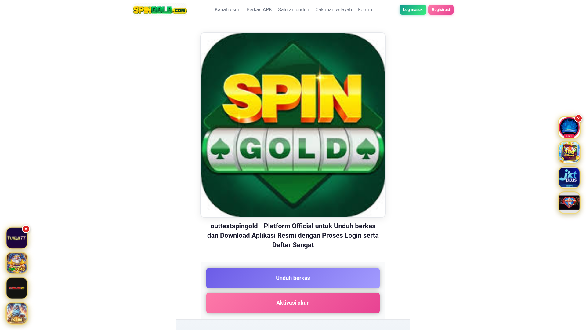website screenshot of https://spingold.lol/
