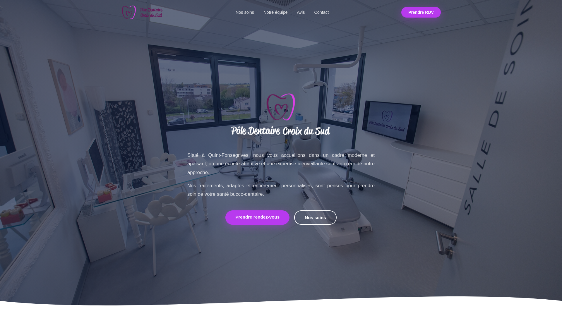 website screenshot of https://poledentairecroixdusud.fr