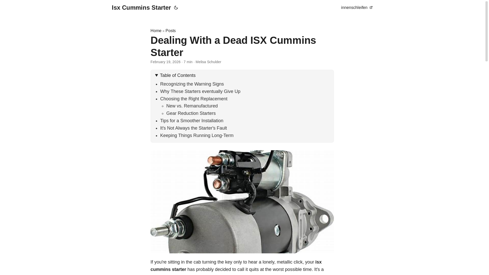 website screenshot of https://isx-cummins-starter.pages.dev/