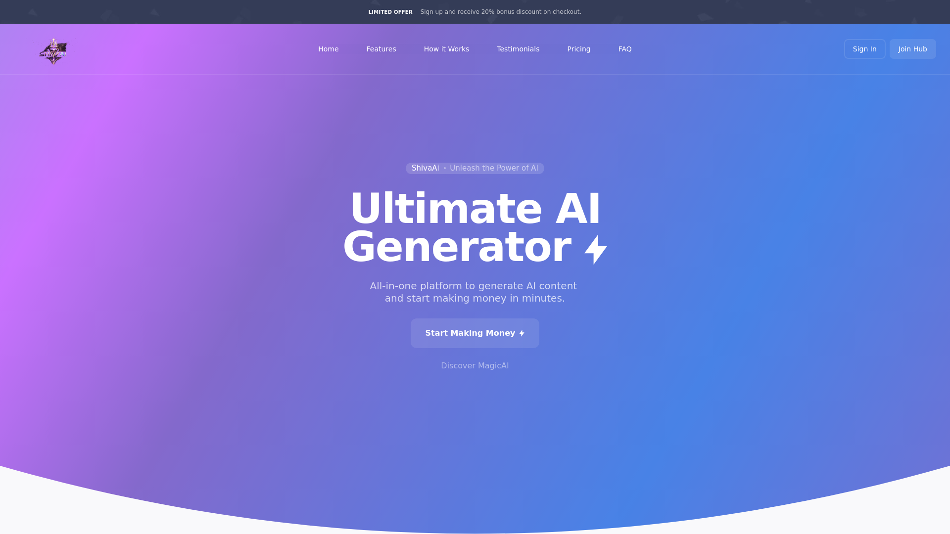 website screenshot of https://myshivai.com/