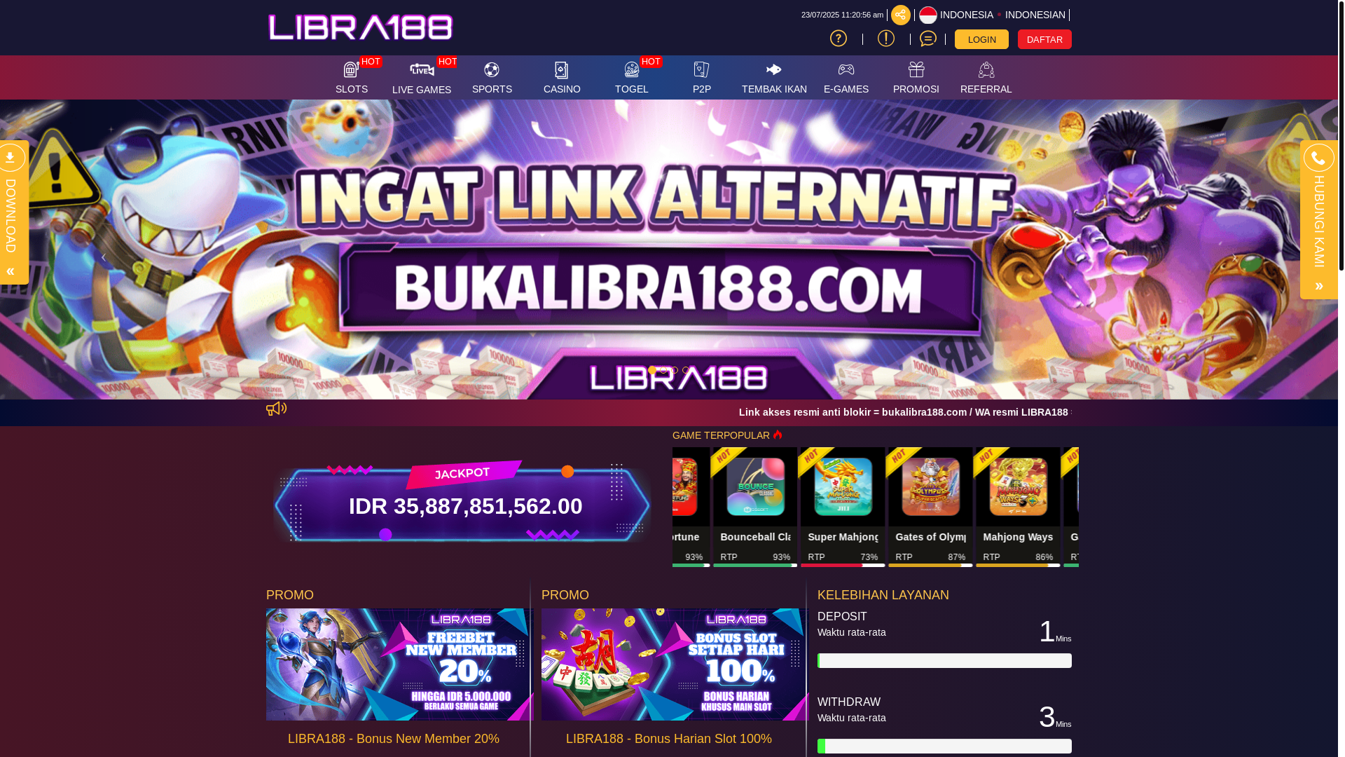 website screenshot of https://libra188bintang.space/