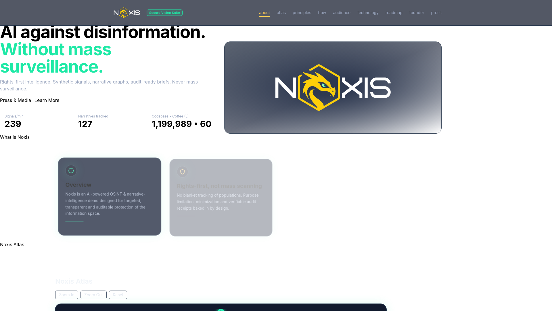 website screenshot of https://noxis-showroom-970.pages.dev/
