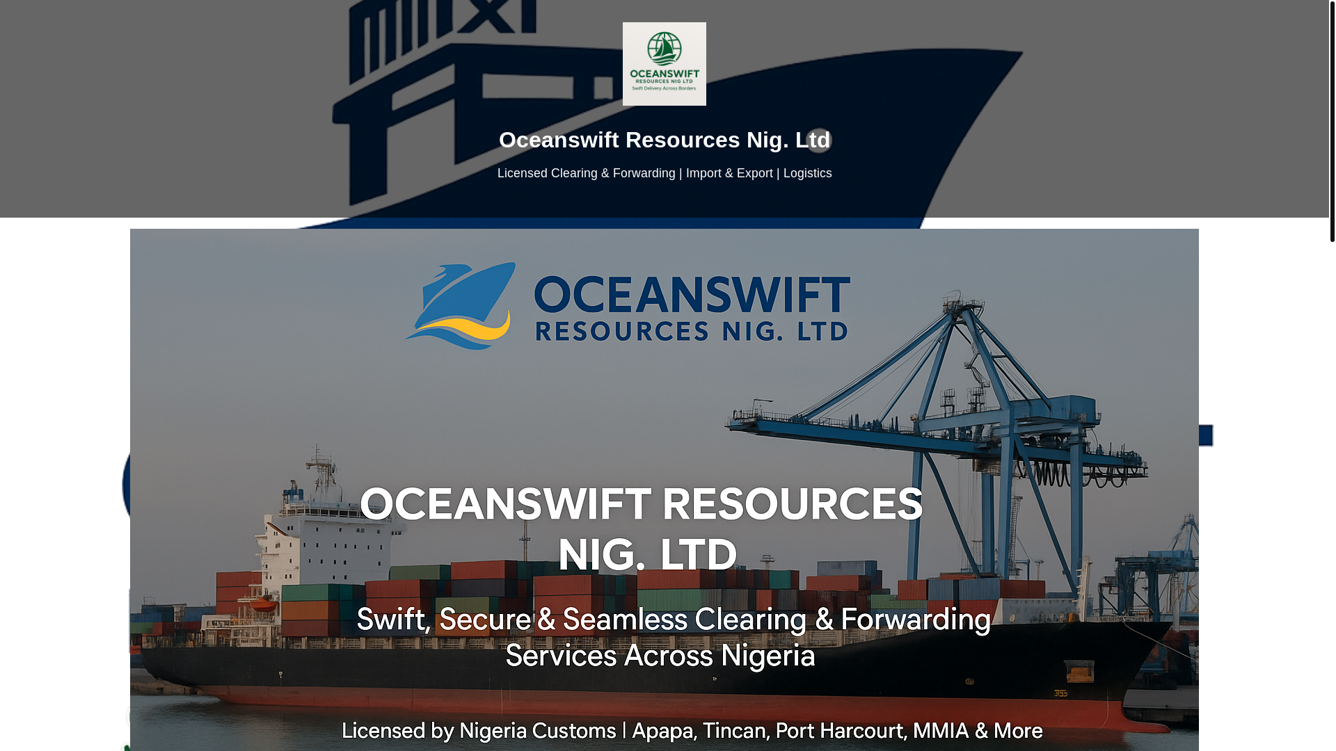 website screenshot of https://oceanswift.com.ng/
