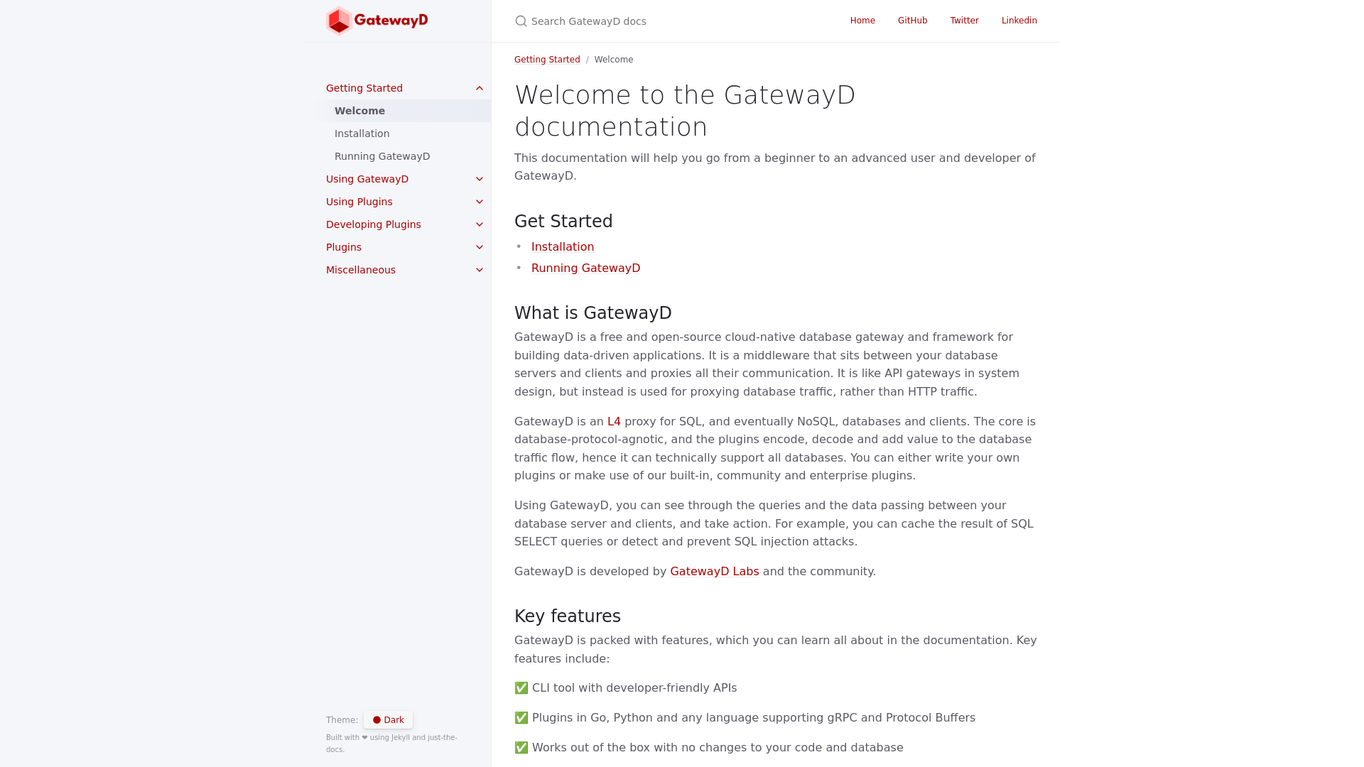 website screenshot of https://gatewayd-docs.pages.dev/